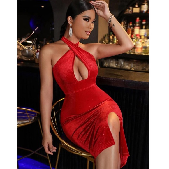 Rebellious Rose Dresses & Skirts - Backless Velvet Bodycon Dress 🍾